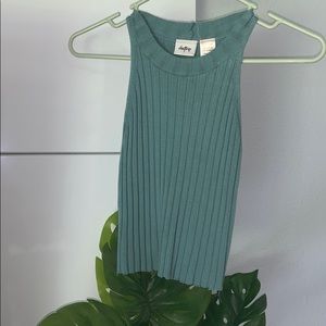 Blue green crop tank